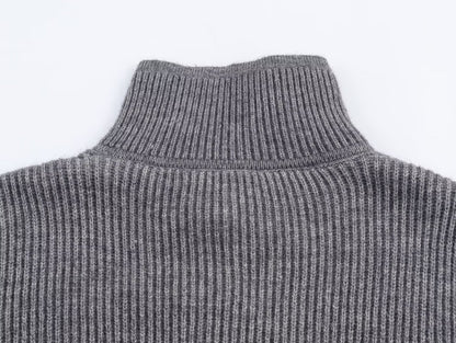 Autumn Women Casual Loose All Matching Color Stitching Knitted Cardigan - Wanita Store
