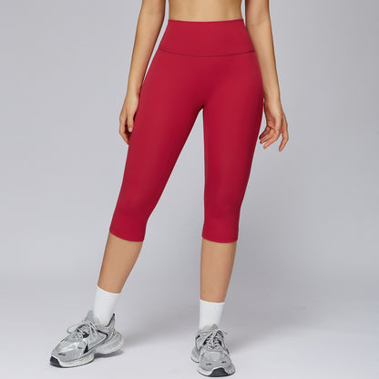 Arrival Brushed Yoga Knee Length Pants High Waist Quick Drying Skinny Slimming Middle Pants Running Outdoors Workout Clothes for Women - Wanita Store
