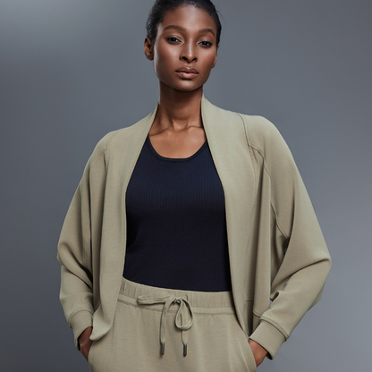 Personalized Shawl Cardigan Coat Idle Wild Casual Sports Long Sleeve Top - Wanita Store