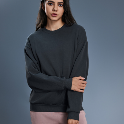 Autumn Winter Loose round Neck Sweater Women Idle Office Casual All Matching Warm Pullover Velvet Hoodie - Wanita Store