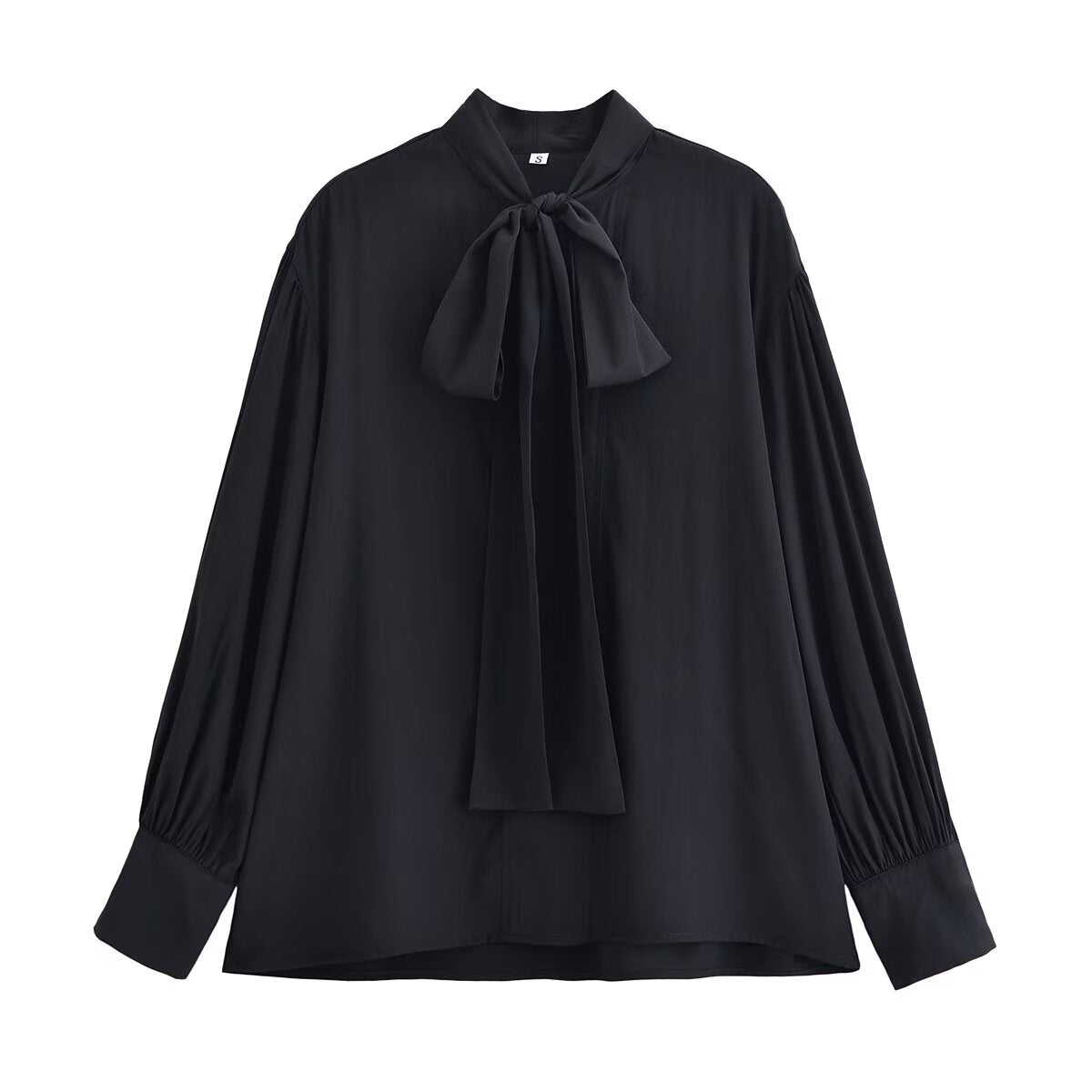 Women Clothing Winter Shirt Loose Bow Decoration Drape Shirt - Wanita Store