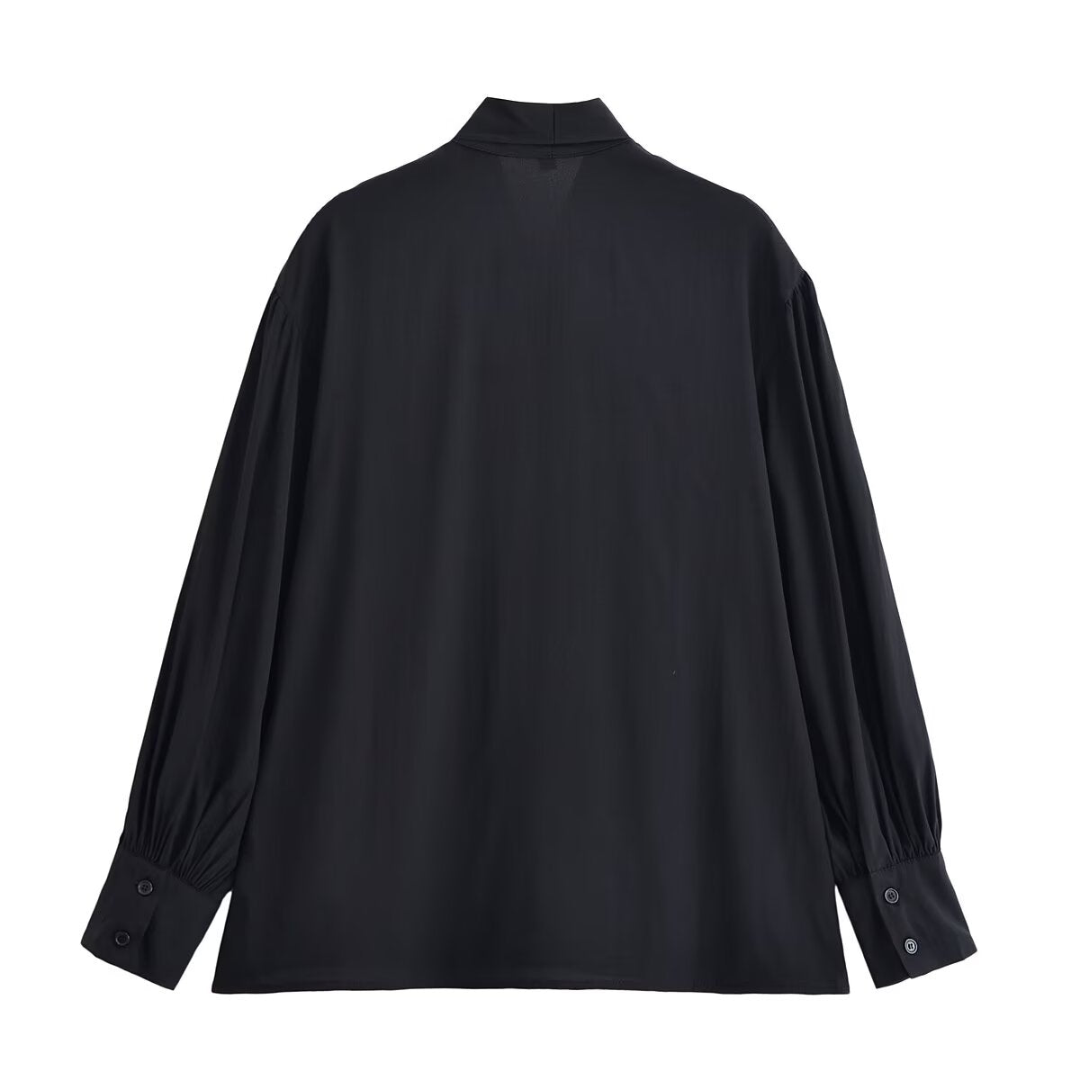 Women Clothing Winter Shirt Loose Bow Decoration Drape Shirt - Wanita Store