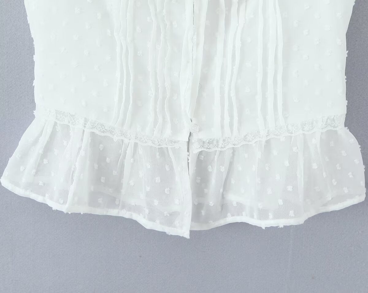 Atmosphere Lace Sleeveless Small Top Niche Lace up Waist Tight Sexy Short Sexy Shirt Vest - Wanita Store