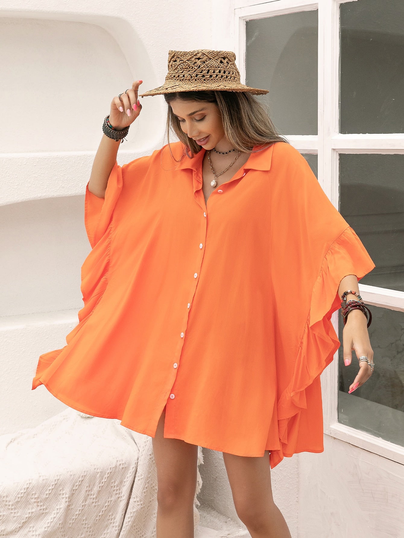 Women Casual Vacation Long-Sleeved Shirt - Wanita Store