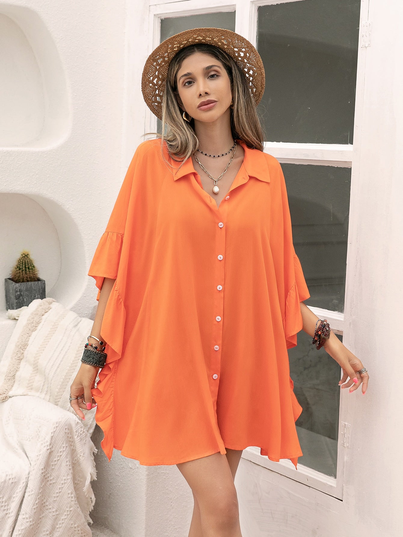 Women Casual Vacation Long-Sleeved Shirt - Wanita Store