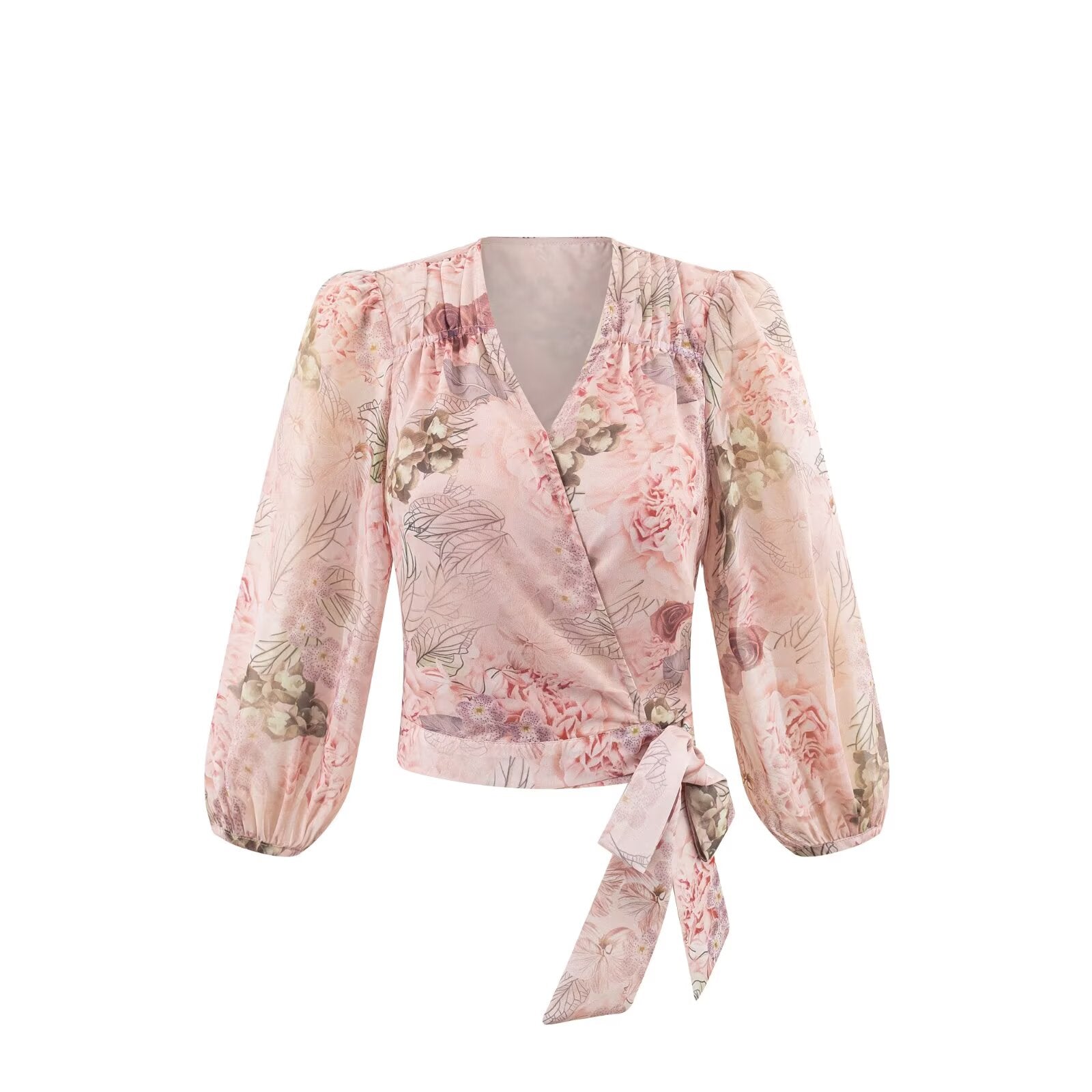 Winter Sexy Cross V Shaped Lace up Waist Controlled Vacation Casual Printed Shirt - Wanita Store