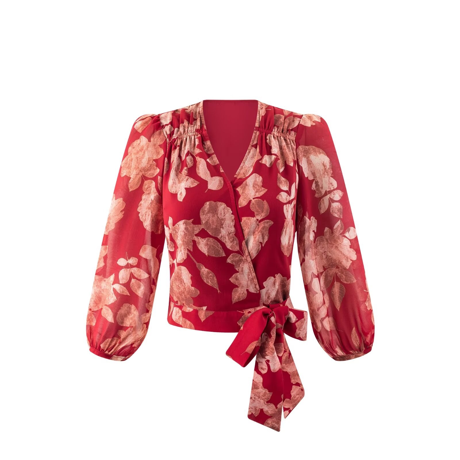 Flowers on red background