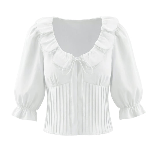 White Petal Collar Shirt