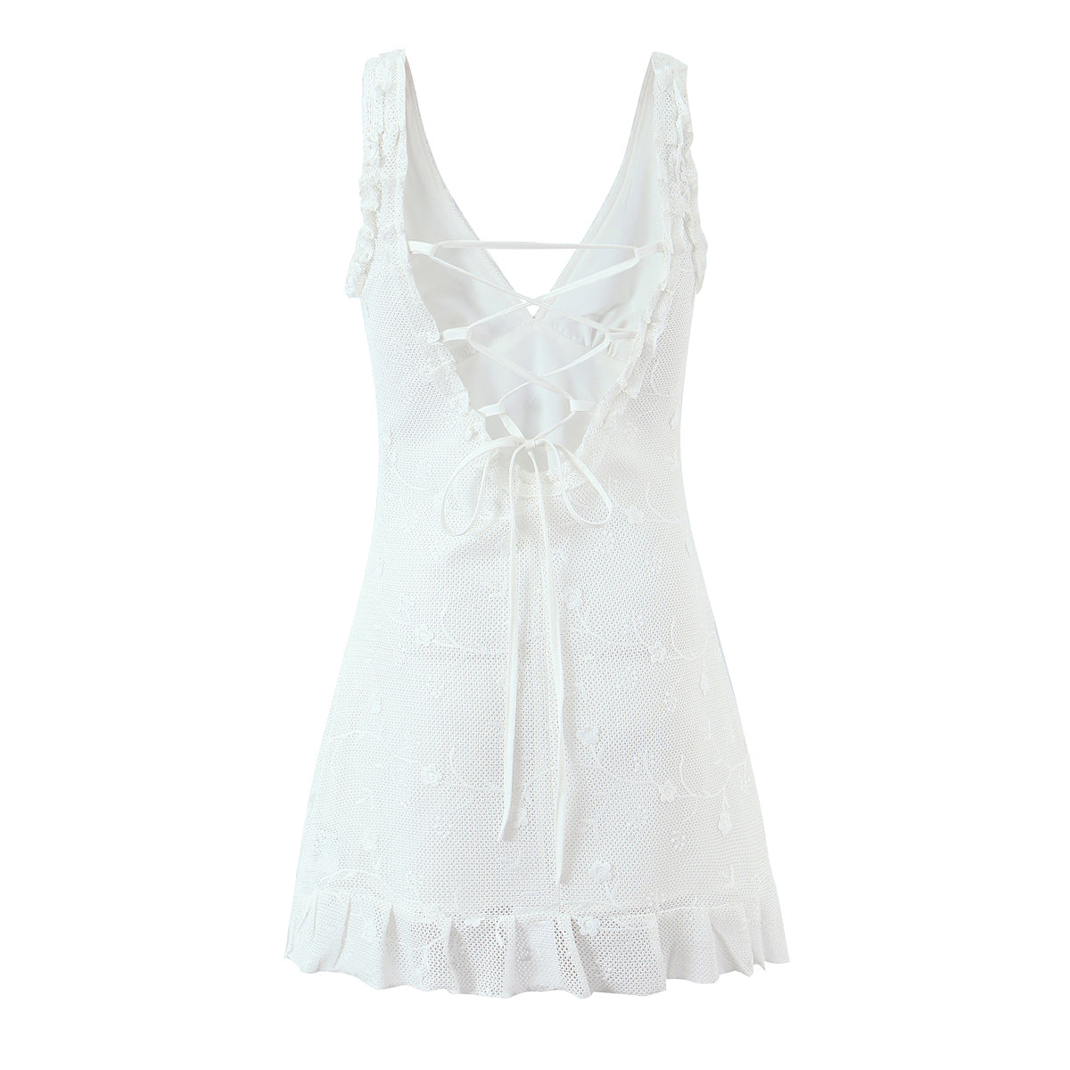 Vestido de malla bordado para mujer