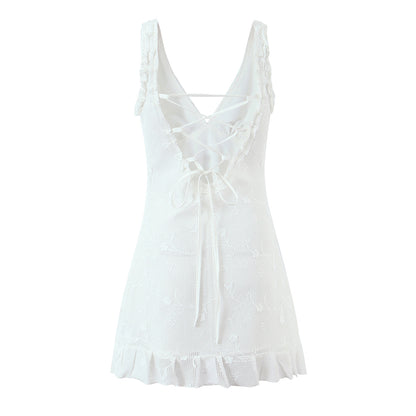 Robe Gilet en Maille Brodé pour Femmes