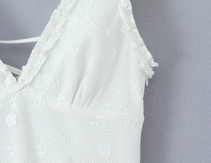 Robe Gilet en Maille Brodé pour Femmes