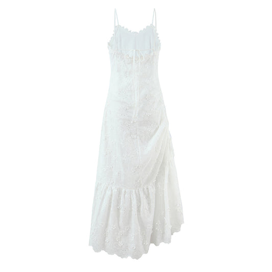 Women Clothing Exquisite Embroidered Floral Strap Dress