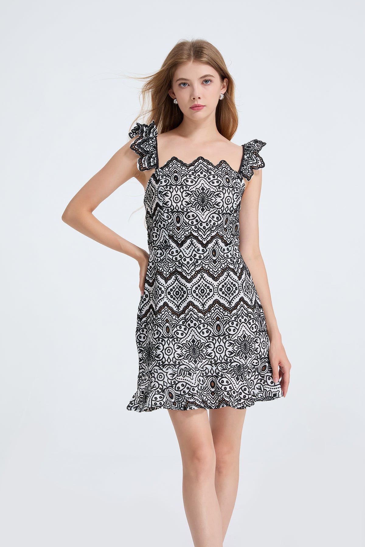Robe d'été sans manches à imprimé et col en V pour femme