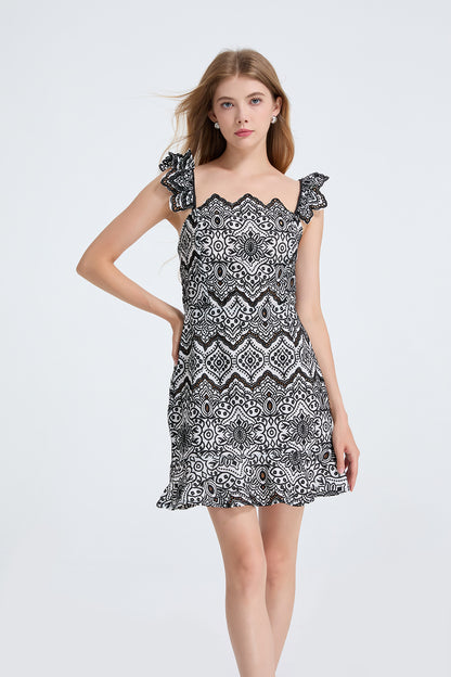 Vestido sin mangas con cuello en V y estampado para mujer