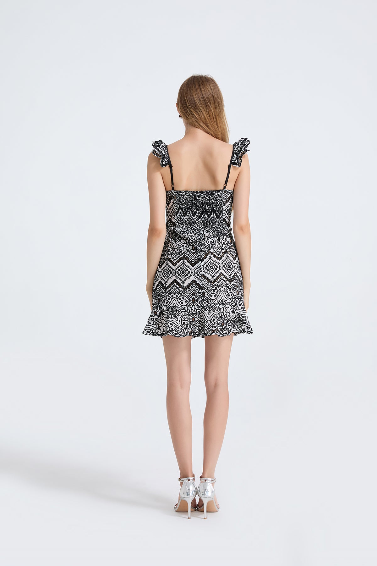 Robe d'été sans manches à imprimé et col en V pour femme