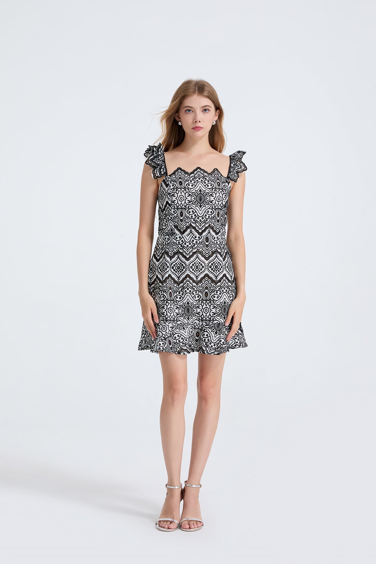 Robe d'été sans manches à imprimé et col en V pour femme