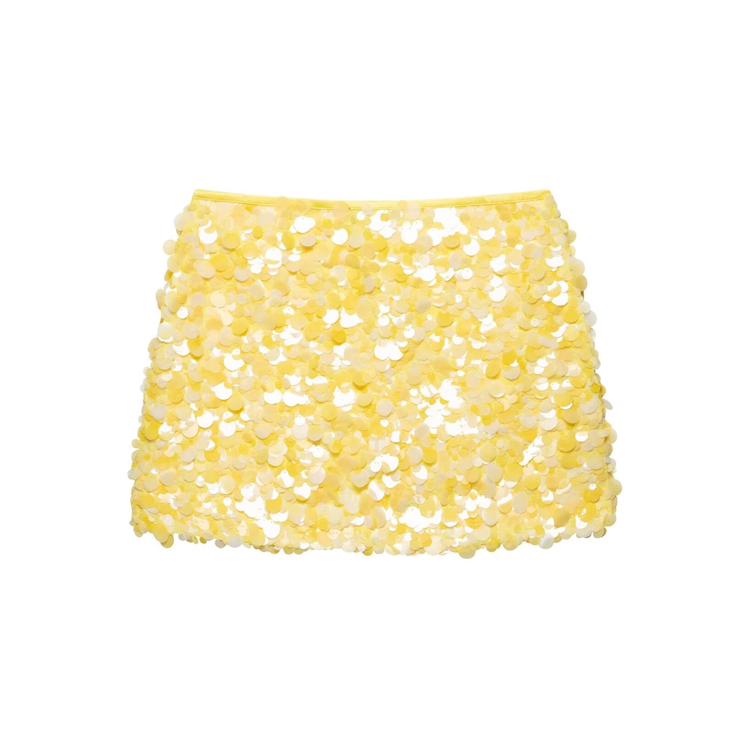 Women Clothing Spring Sequ Design A line High Waist Mini Skirt
