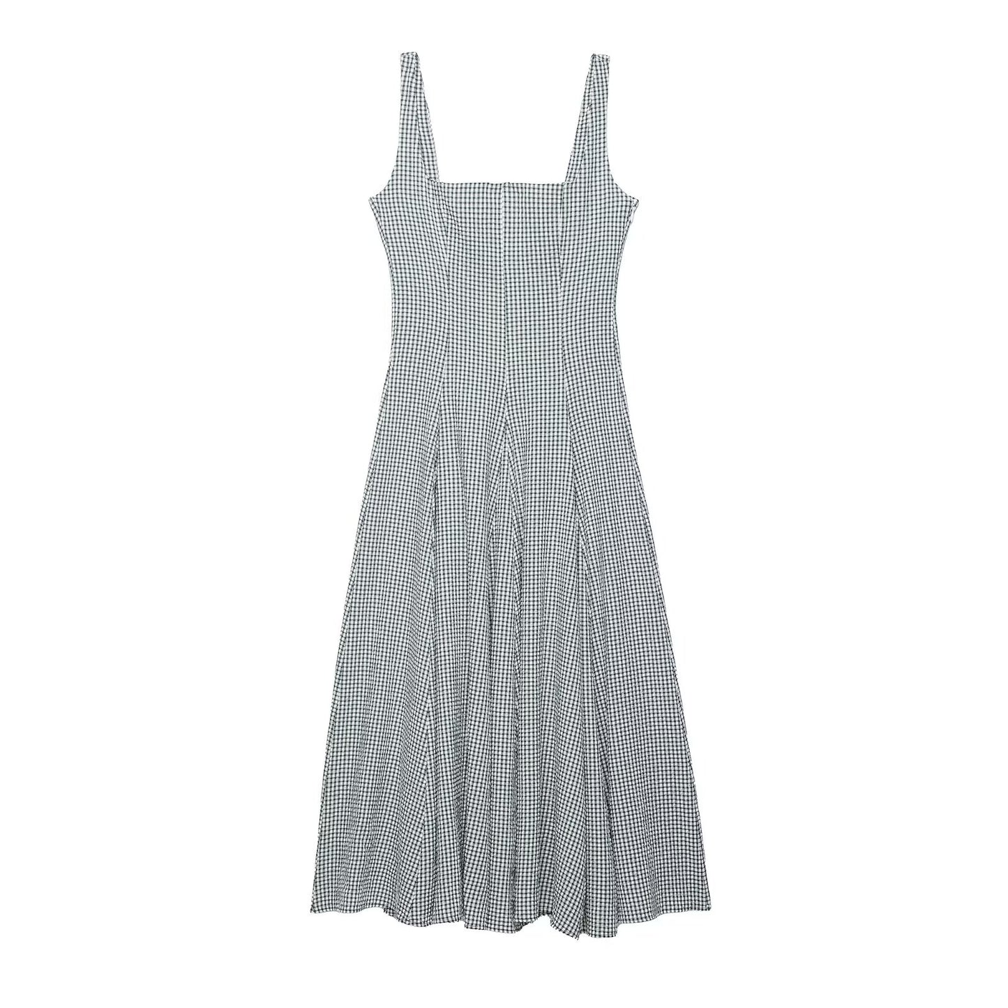 Robes Femme Robe Bandage Printemps Robe Carreaux Mi-Longue