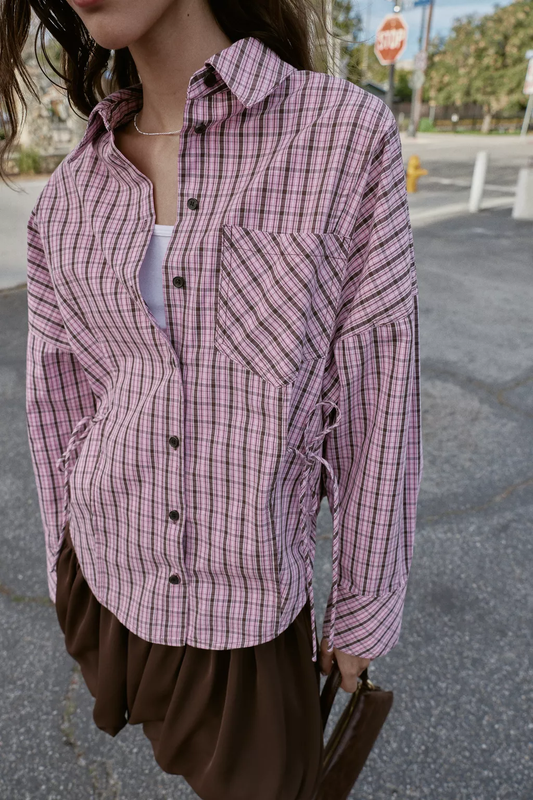 Camisa de cuadros múltiples para mujer