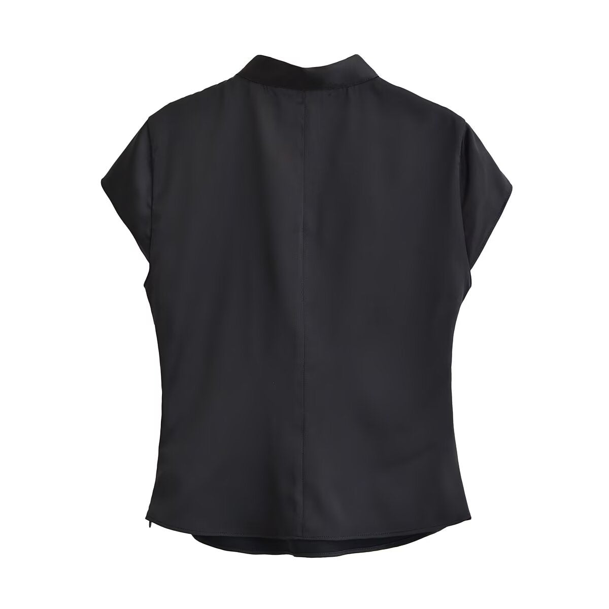 Haut en satin de soie sexy pour femme avec boutons décoratifs printemps