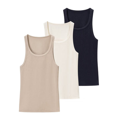 Ropa de mujer de primavera, sexy, cuello redondo, sin mangas, top de tirantes acanalado.