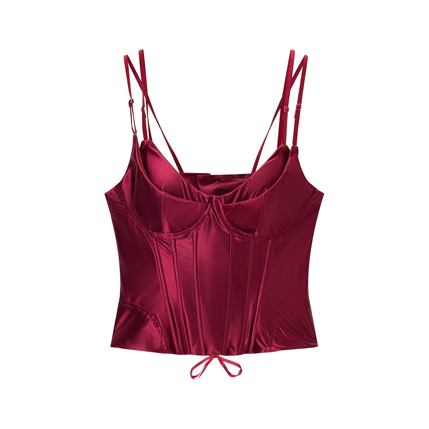 Haut caraco pour femme d'été, couleur unie, sans manches, amincissant, en satin, à fines bretelles