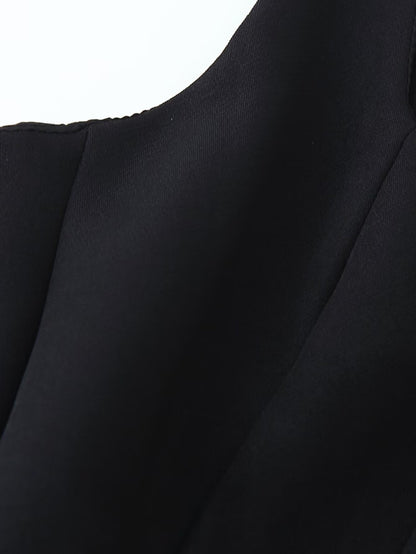 Haut caraco à col U sans manches pour femme, à la mode et assorti