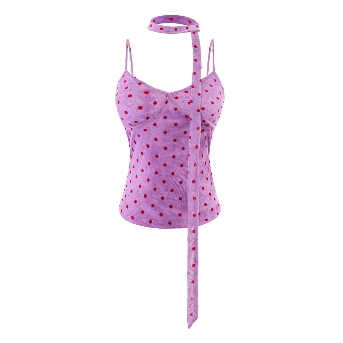 Purple background with polka dots