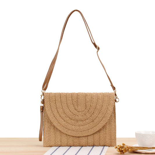 Simple Handmade Paper Braid Straw Bag Multi-Purpose Woven Bag Beach Bag Casual Women Bag