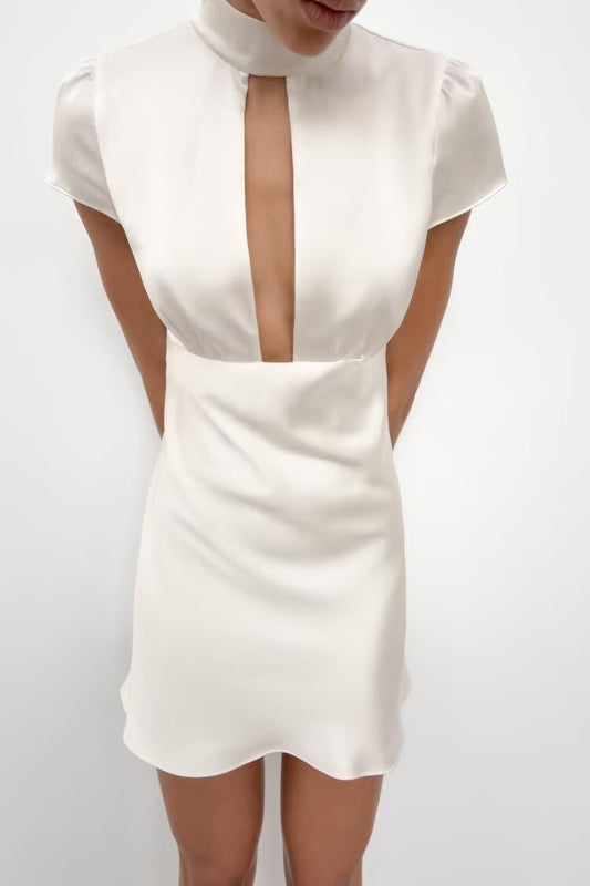 Summer Women Clothing Sexy Silk Satin Texture Dress
