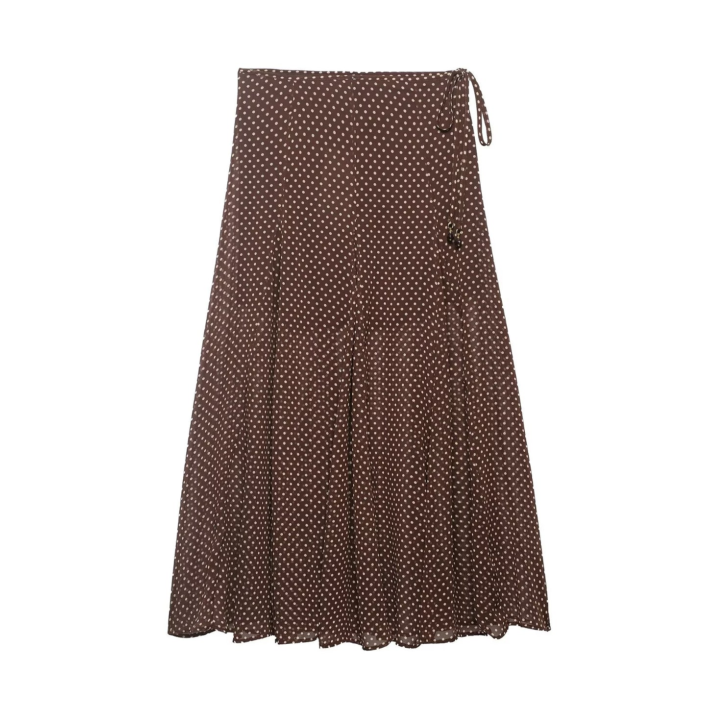 Women Clothing Spring Fashionable Elegant Polka Dot Midi Skirt