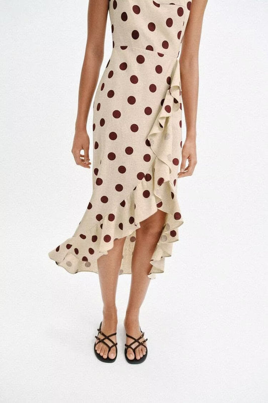 Summer Women Sexy Polka Dot Sleeveless Strap Dress