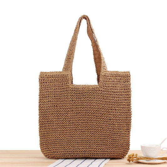 Bag Mori Hand-Woven Bag Casual Large Capacity Beach Bag