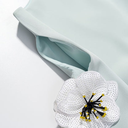 Vêtements pour femmes Tenue courte sans manches découpée à paillettes florales Robe courte
