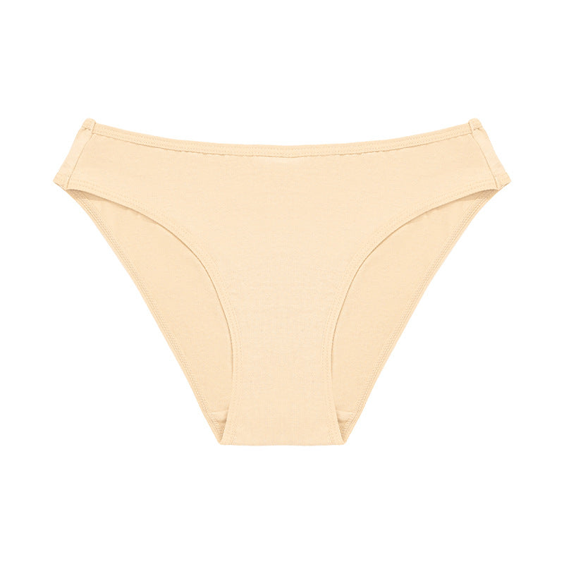 Low Waist Pure Cotton Underwear Women Breathable Moisture Absorption Maillard Combed Cotton Ladies Hip Lifting Briefs