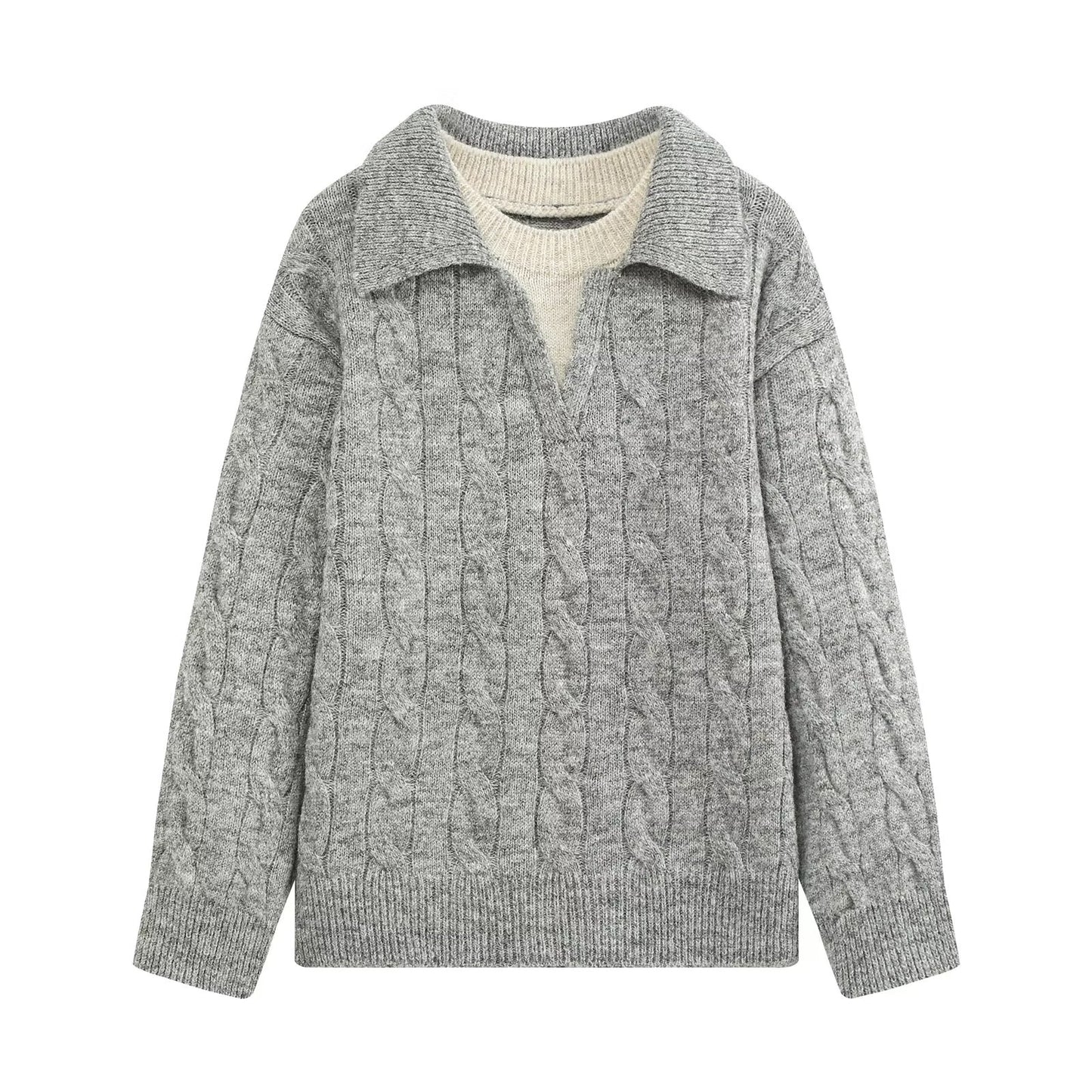 Sweater Thickened Thermal Base Knitwear Autumn Winter Collared Brand Top