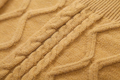 Pull femme beige à manches longues et épaules dénudées, tricot torsadé ample, style coréen, doux et polyvalent, idéal pour l'automne