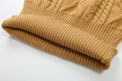 Pull femme beige à manches longues et épaules dénudées, tricot torsadé ample, style coréen, doux et polyvalent, idéal pour l'automne