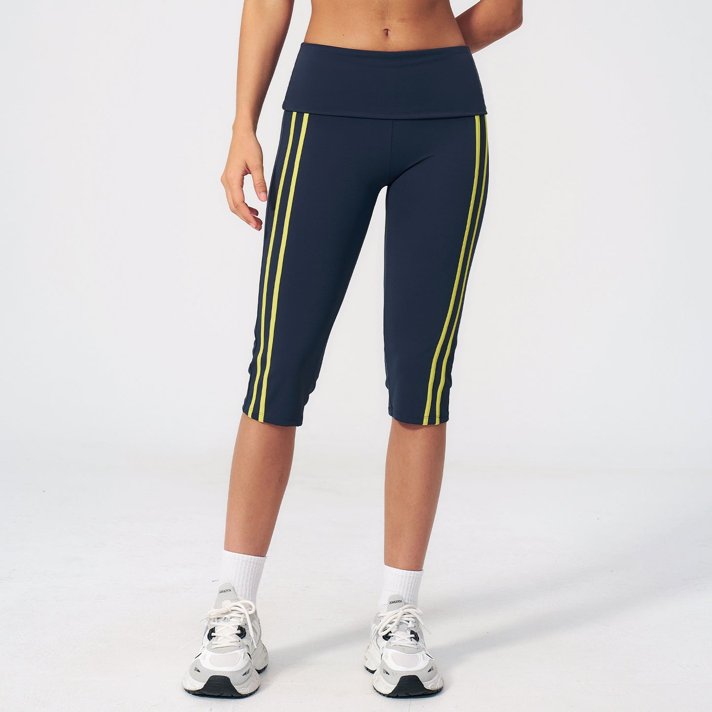 Waist Yoga Knee Length Pants Tight Sports Quick Drying Yoga Pants Peach Hip Raise Fitness Cropped Pants for Women