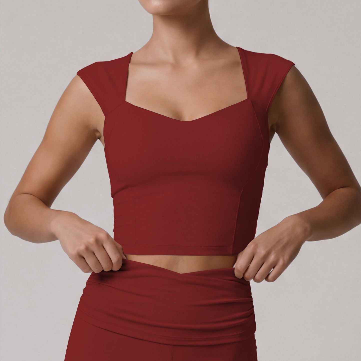 Sports Vest Women Yoga Clothes with Chest Pad Flab Hiding Flying Sleeve Workout Top Dance Pilates Vest Women