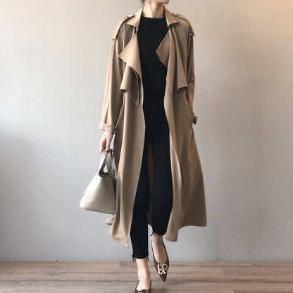 Autumn New Fashion Elegant Long Trench Coat For Women Retro British Baggy Coat Women - Wanita Store