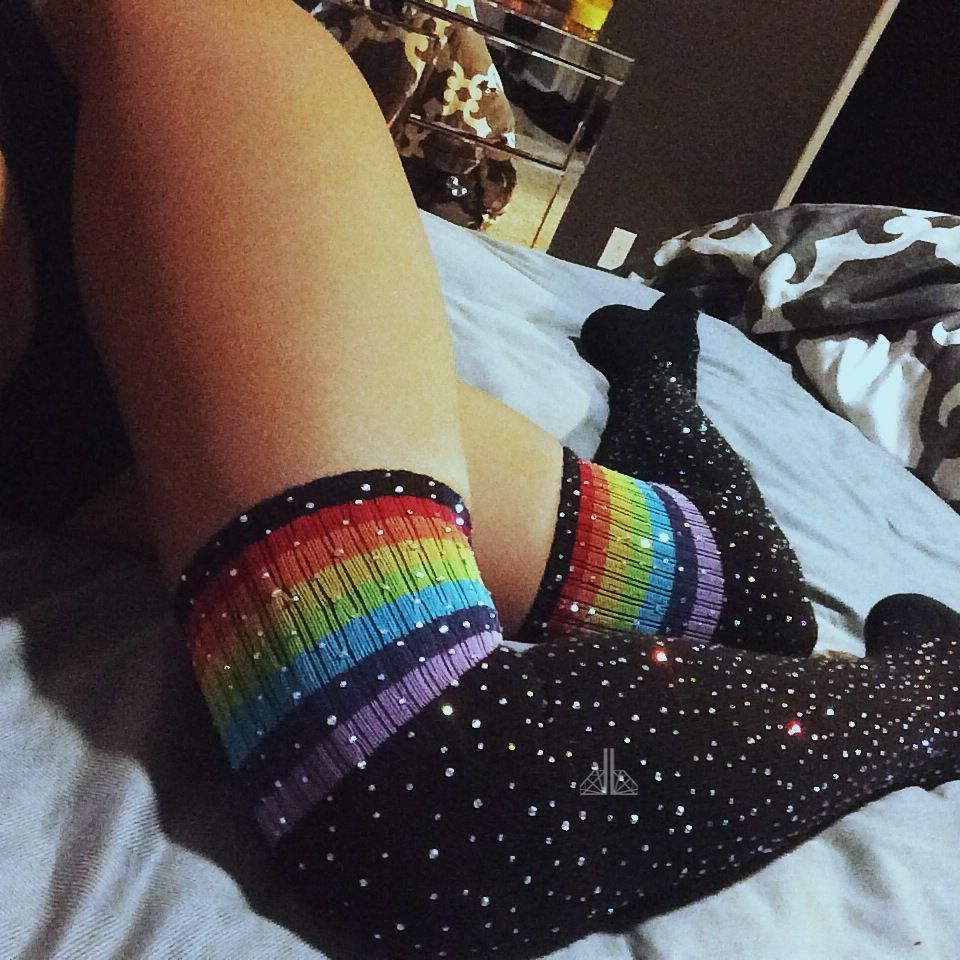 Black Socks Color Stripes