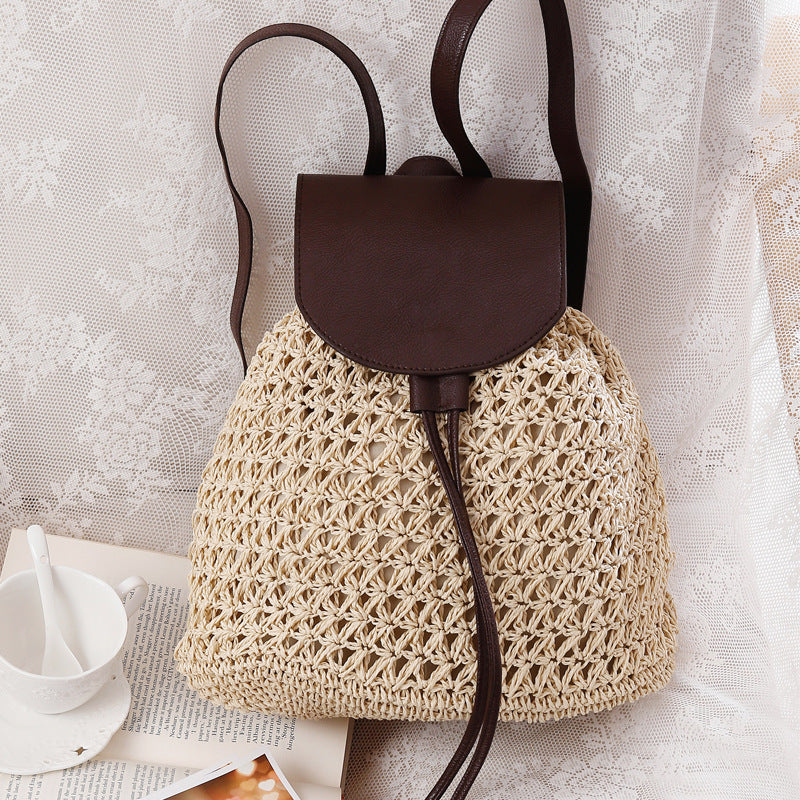 Summer Mori Girl Trendy Backpack Straw Bag Holiday Casual Bag Beach Bag Straw Bag Women Bag