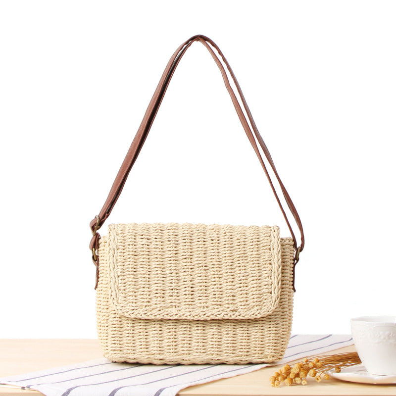 She Said Crossbody Hand-Woven Bag Mori Mori Beach Vacation Straw Bag