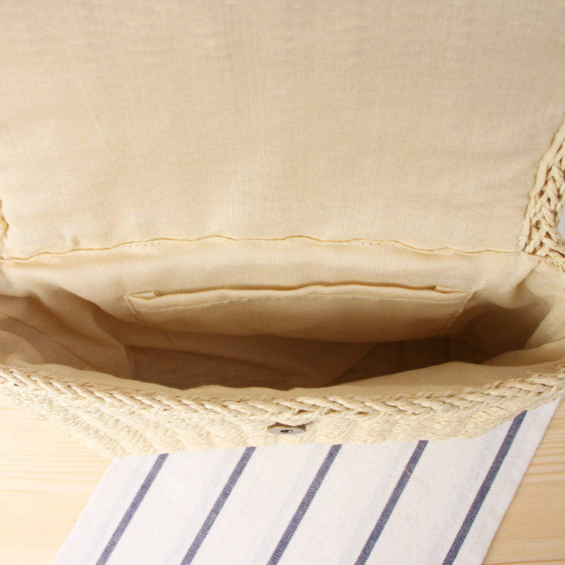 She Said Crossbody Hand-Woven Bag Mori Mori Beach Vacation Straw Bag