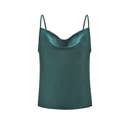 Solid Color Camisole Bottoming Chiffon Shirt Top Women Clothing - Wanita Store