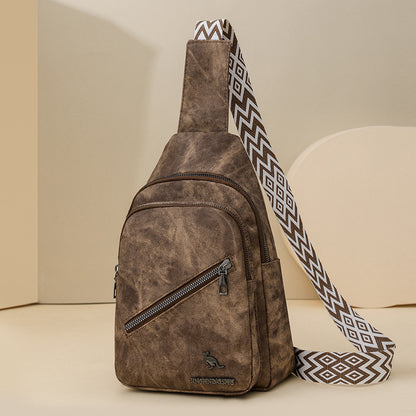 Women Chest Bag Korean Casual Messenger Bag Women Retro Soft Leather Shoulder Bag Popular Backpack - Wanita Store