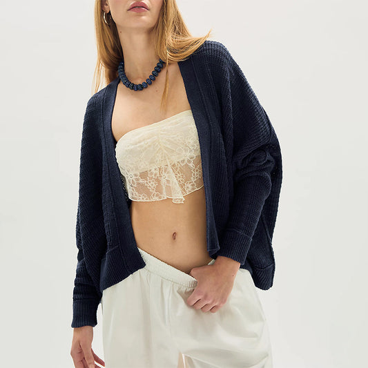 Knitted Sweater Cardigan Coat Autumn Winter Solid Color Casual Women Wear