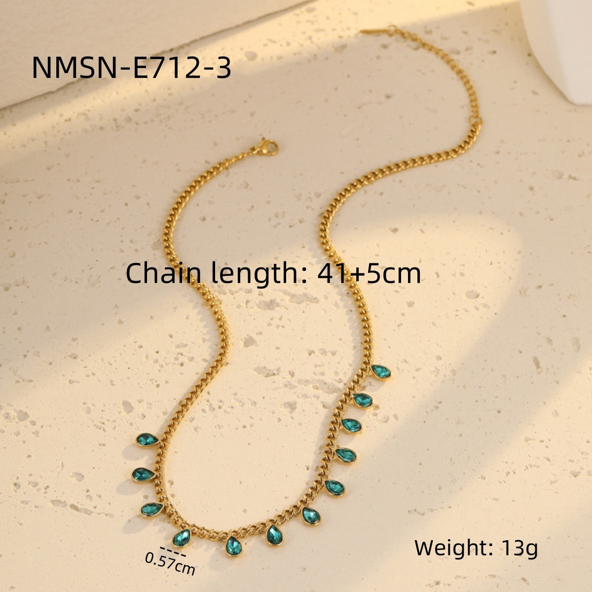 Green Waterdrops Zircon Necklace