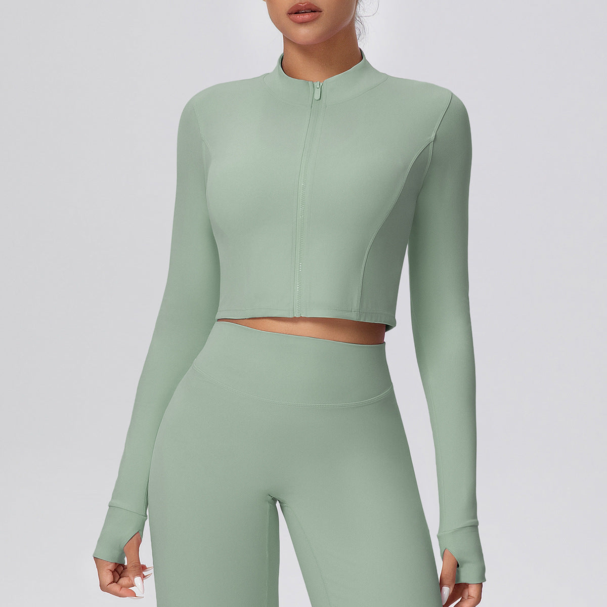 Short Coat-Basil Green